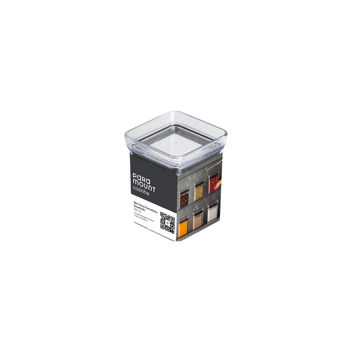 Mini Pote Hermético Lumini Quadrado 180 ml