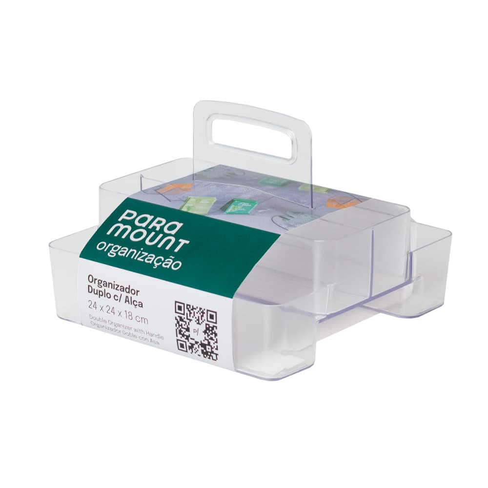 Organizador Diamond Duplo com Alça 24 x 24 x 18 cm
